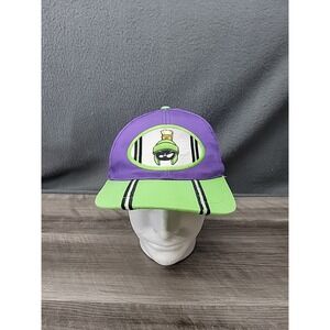 Vtg 90s Six Flags Marvin the Martian Snapback Hat Cap Looney Tunes Cartoon